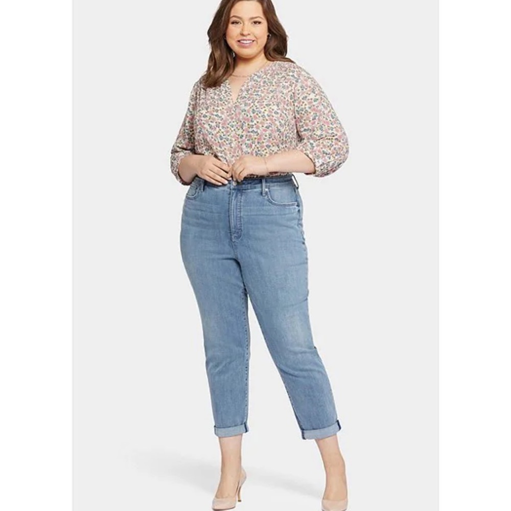 NYDJ Plus Size Margot Rolled Cuff Girlfriend Jeans